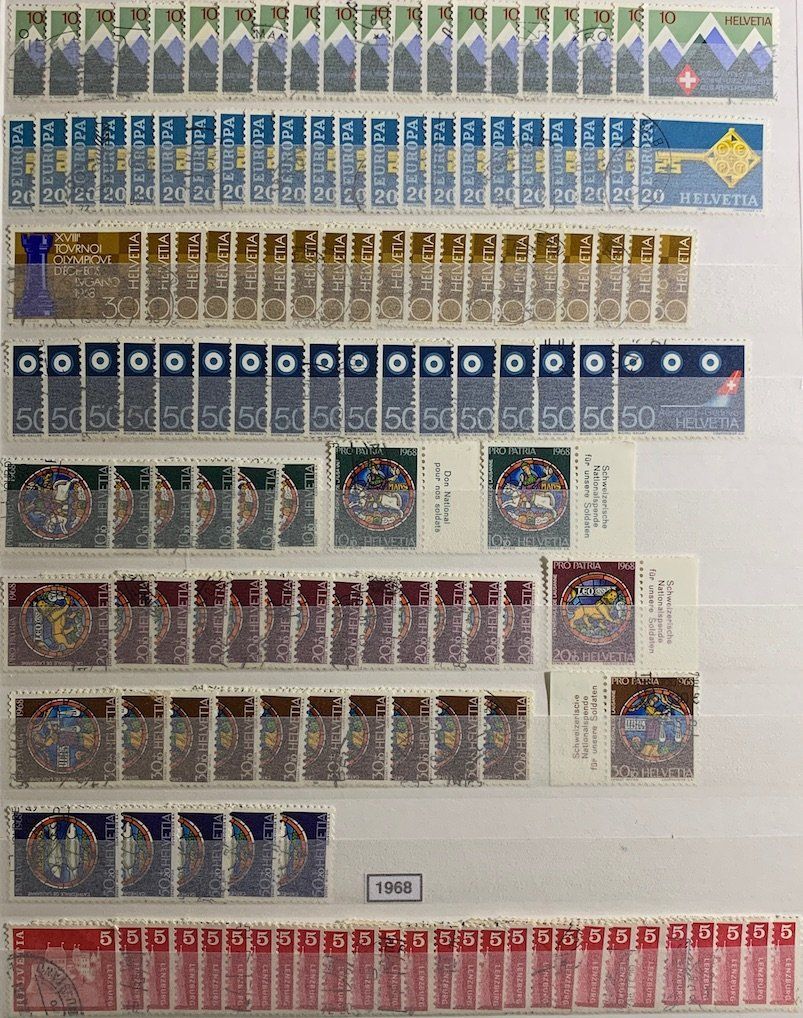 Alle Briefmarken: Timbres suisses 1968 e – Gebraucht aus Lausanne von Cabessa 2