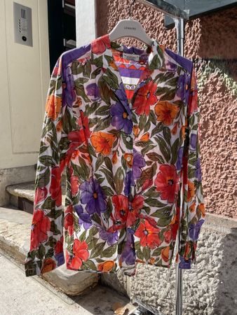 Bluse Potomac Collection floral Grösse M Baumwolle