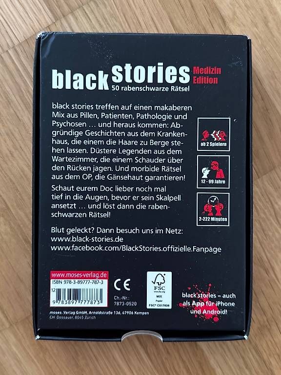 Spiele: Black Stories - Medizin Edition – Gebraucht aus Liestal von R__Mueller 1