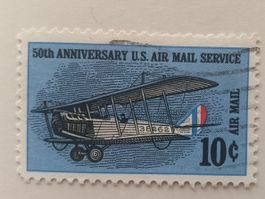 Briefmarke USA 10 Cent Air Mail 50th Anniversary gestempelt