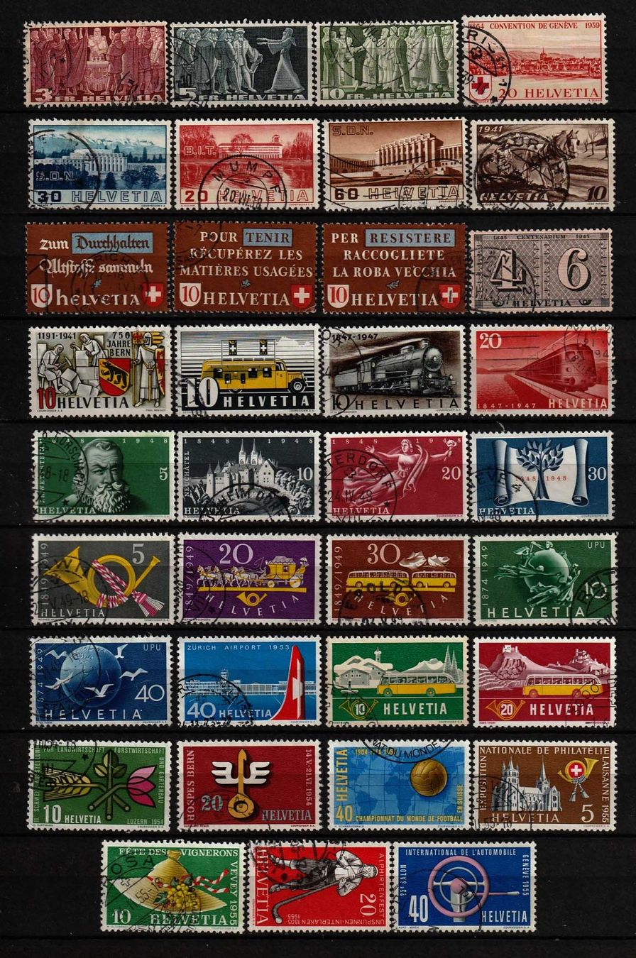 Tutti i francobolli: 1938-1955 Div.  Schweizer Briefmarken – Usato da Arlesheim venduto da gaugi43