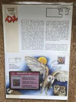 AMTLICHE PTT-TAXCARD UND BRIEFMARKE SCHLEIEREULE