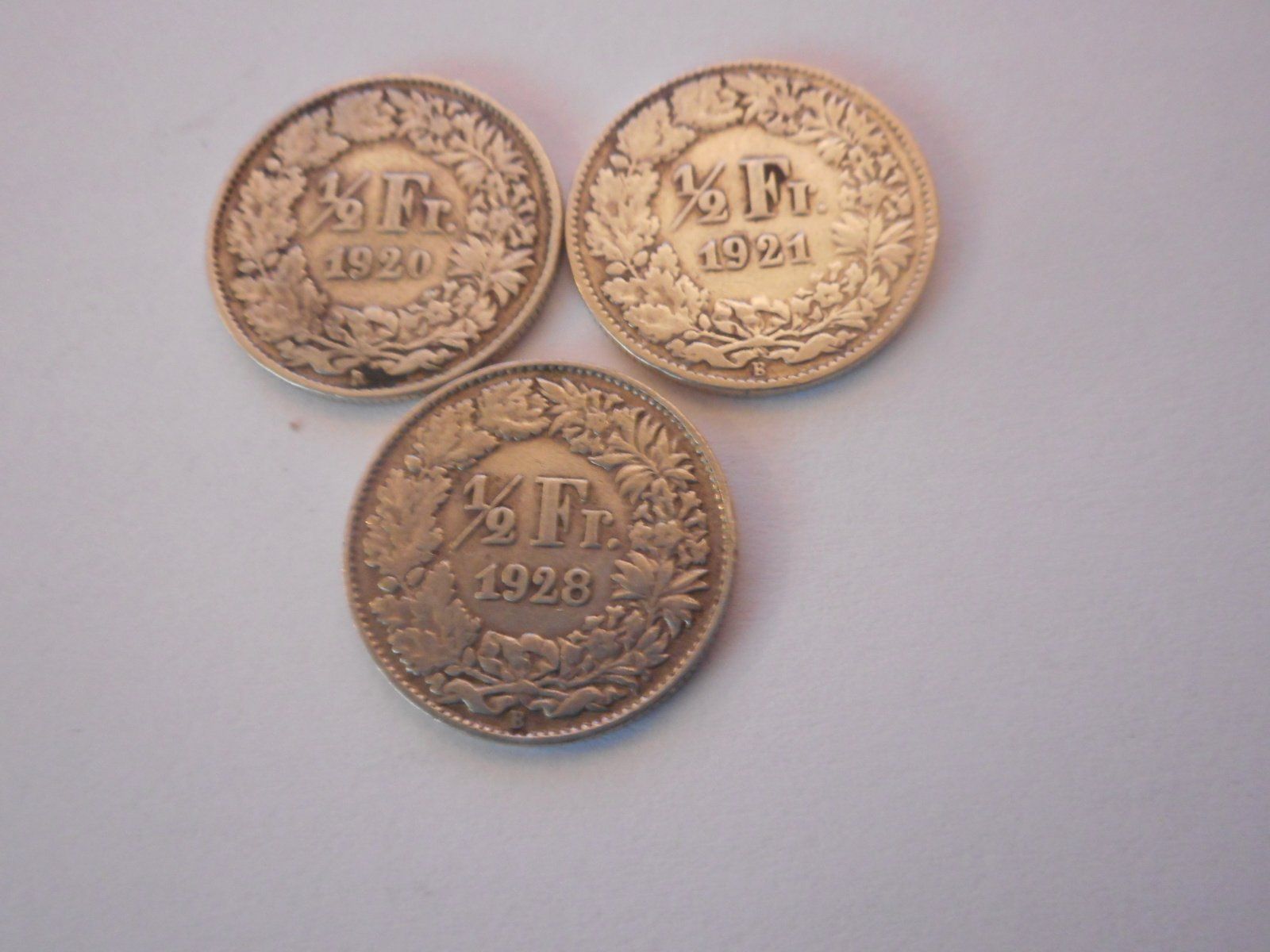 Tutti le monete: 3 x 50 Rp. silber  1920/21/28 – Usato da Kriegstetten venduto da pizlad2010 1