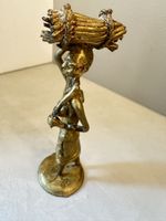 Bronze-Skulptur – Burkina Faso – Frau mit Feuerholz – 20 cm