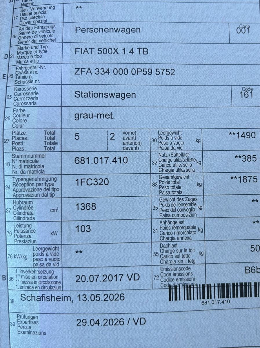 Fiat Automobili: Fiat 500x 1.4 TB 2017  – Usato da Wohlen AG venduto da PavleBogdan 6