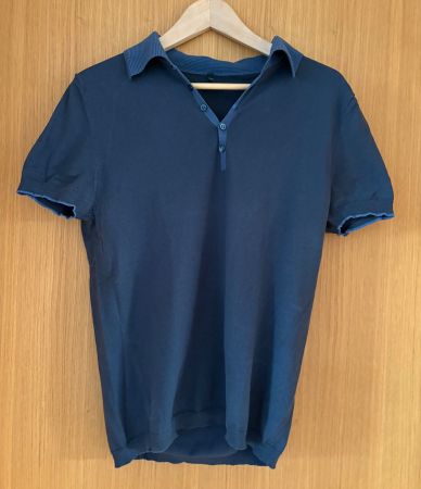 Benetton Polo Shirt Grau Slim Fit Eng M Modern Casual Herren