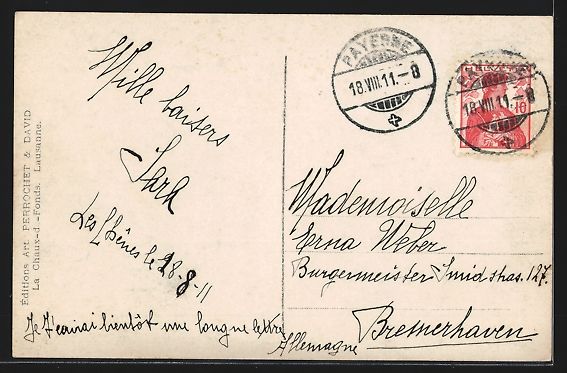 Cartoline postali: AK Payerne, Vue Generale, 1911 – Usato da Berlin venduto da bartko-reher 1