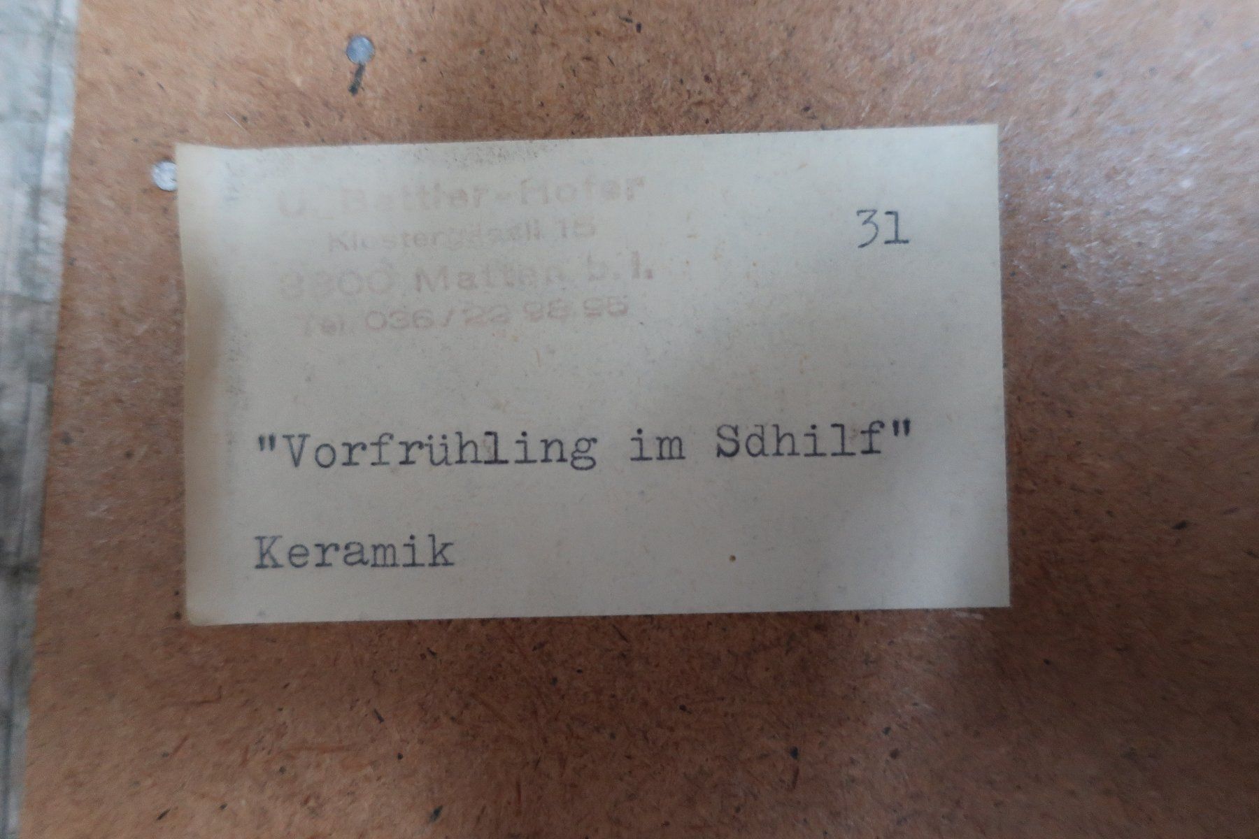 Foto & Immagini: Keramikrelief von Ueli Bettler – Usato da Ranflüh venduto da ChristinaW01 2