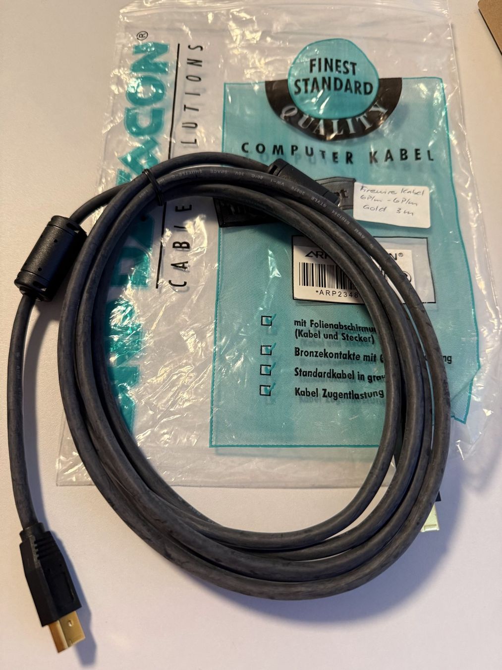 Kabel: 5 x FireWire Kabel ARP Datacon 3m – Neu (gemäss Beschreibung) aus Fällanden von Roli12 4