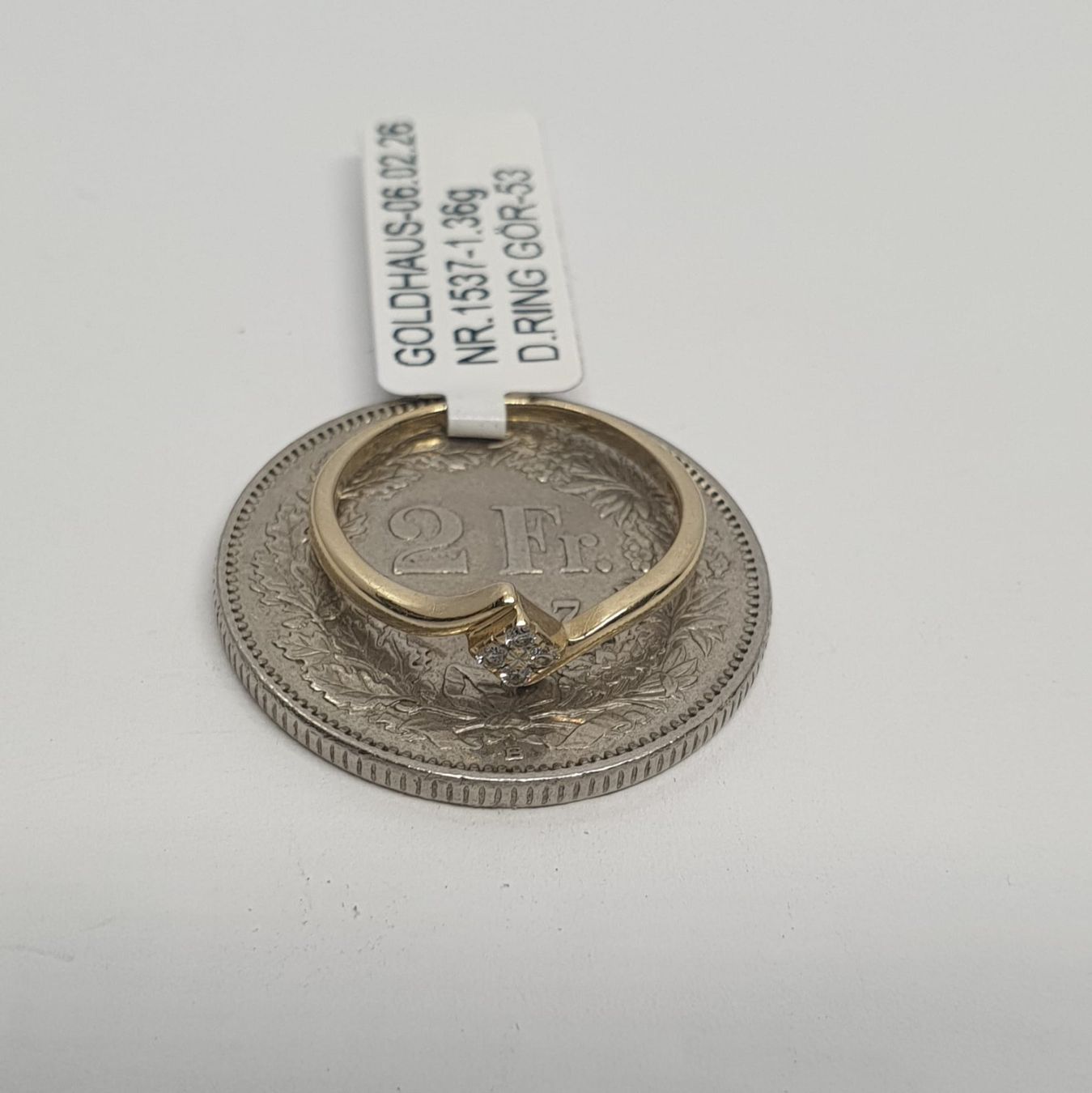 Anelli: Echt 14K Gold - Diamant Ring – Usato da Luzern venduto da Goldhaus-Luzern 3
