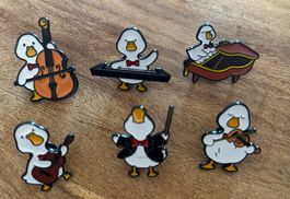 6x Pin Enten Orchester / Instrumente
