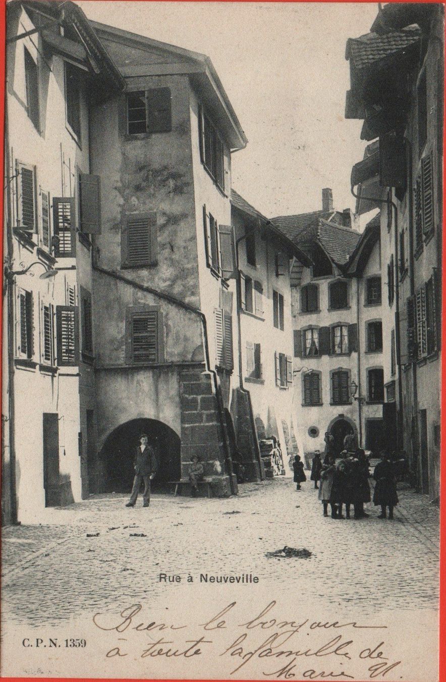 Cartoline postali: Rue à NEUVEVILLE animée – Usato da Jona venduto da philajona