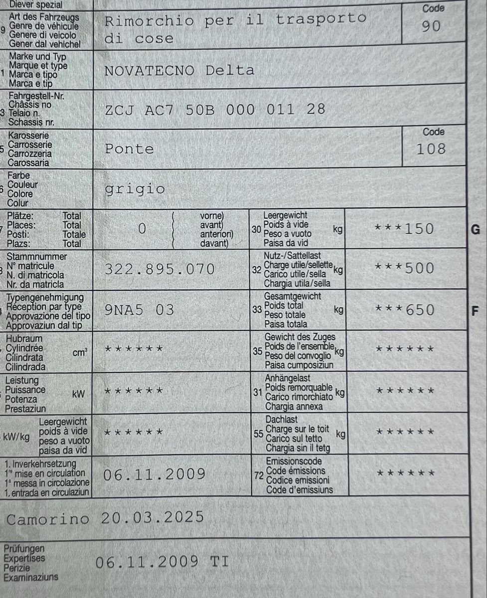 Rimorchi: Rimorchio Novatecno – Usato da Losone venduto da Ale_M1 2