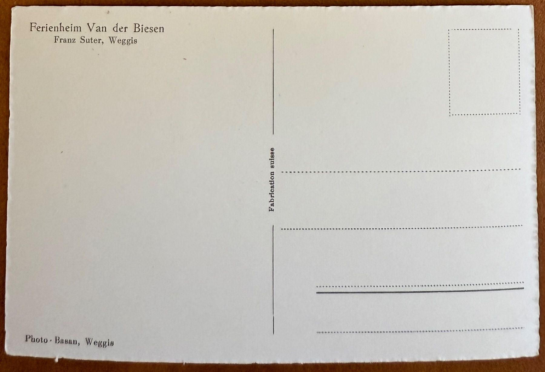 Cartoline postali: AK: Weggis - Ferienheim Van der Biesen – Usato da Lutry venduto da Ediego 1