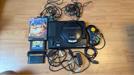 Sega Mega Drive l Komsole mit Spielen