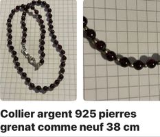 collier véritable pierres grenats 925/ SVP lisez bien texte