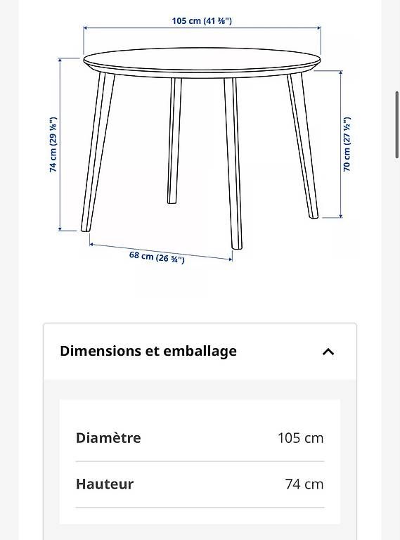 Ikea Set di tavolo e panche: Table ronde + 4 chaises – Usato da Martigny venduto da ana_dqs8 1