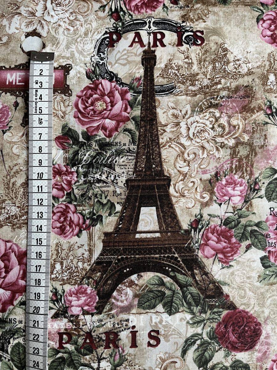 Tessuti: Patchworkstoff Paris Eifelturm Rosen – Nuovo (secondo la descrizione) da Seuzach venduto da KreativmitStoff 1