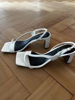 Weisse High Heels / Sandalen mit 5cm Absatz, Gr. 36