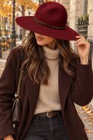 CHAPEAU BORDEAUX À LARGE BORD
