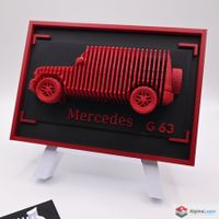 Mercedes G63 Layered Sculpture 3D Print Red Black