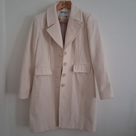 Only wool women coat cream size M