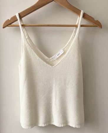 MNG Women's Knit Tank Top White Size S