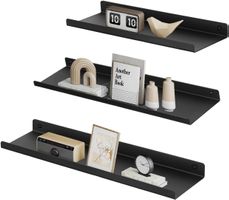 Wandregale 3er Set Metall Schweberegale Wandboards Schwarz