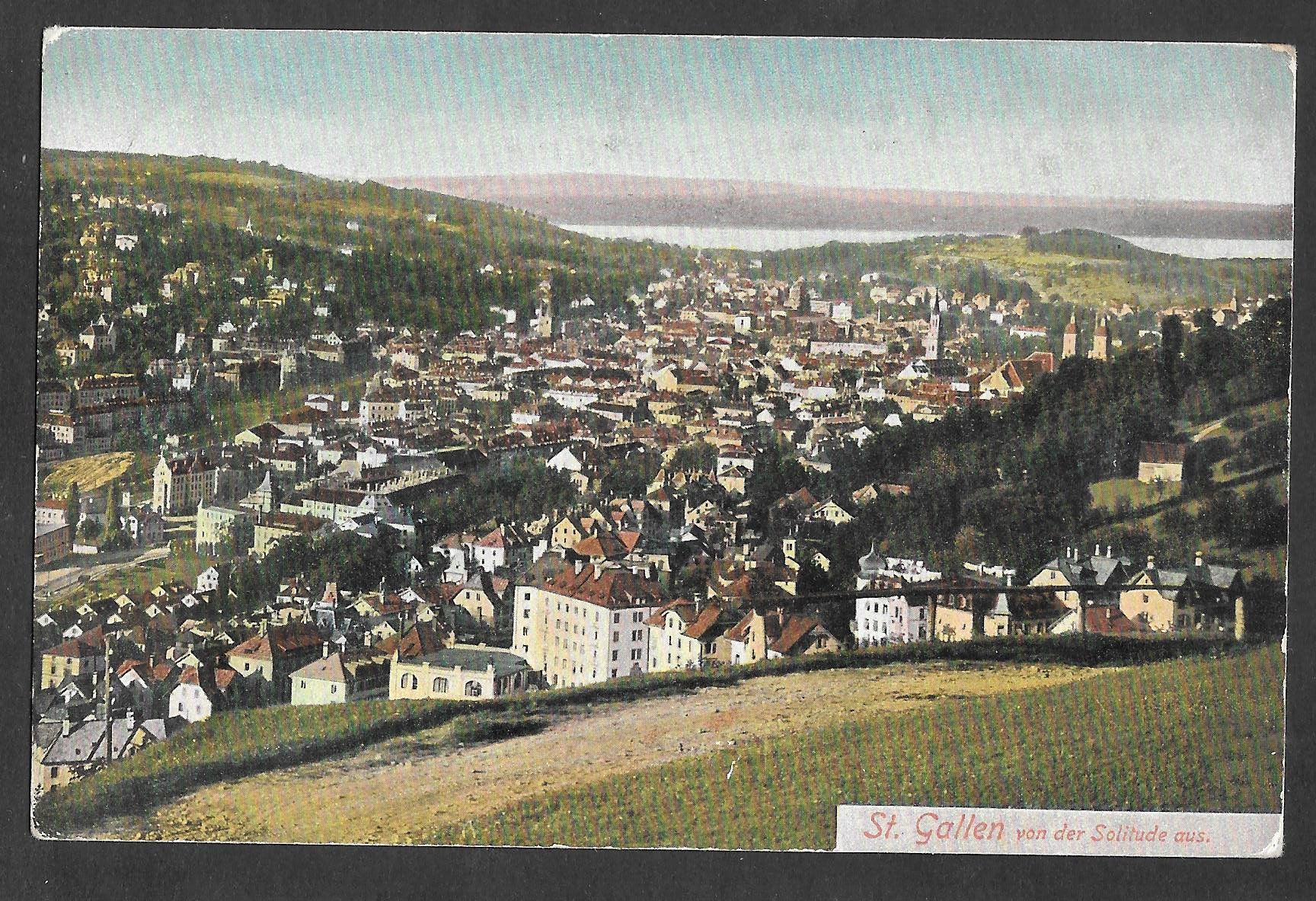 Cartoline postali: St. Gallen von der Solitude aus – Usato da Olten venduto da clotaldi