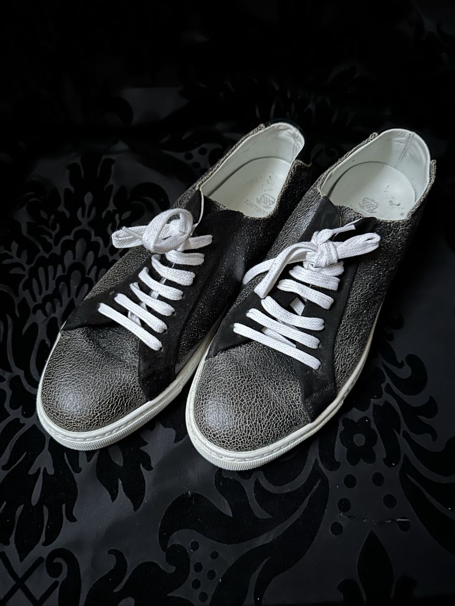 Navyboot Damenschuhe: Navyboot Leder Sneaker, schwarz-grau, in 38 – Gebraucht aus Bern von Maria003