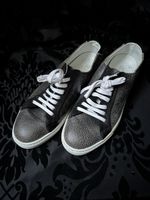 Navyboot Leder Sneaker, schwarz-grau, in 38