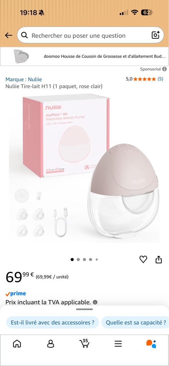 Accessori per l’allattamento: Nuliie tire-lait électrique portable – Nuovo e nell'imballaggio originale da Lausanne venduto da gio_qwg7