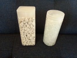 Deko Steine Weiss 1x 605ml 1xGlassteine 4-10 mm Natur 500 ml