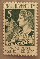 2967) j1, Pro Juventute Helvetia Brustbild postfrisch Kt. 10