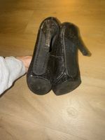Pumps, Schwarz Glitzer, Grösse 38, mit Schleife, Top!