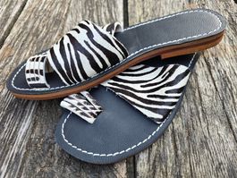 Leder: Flip Flops Zebralook (40/41)