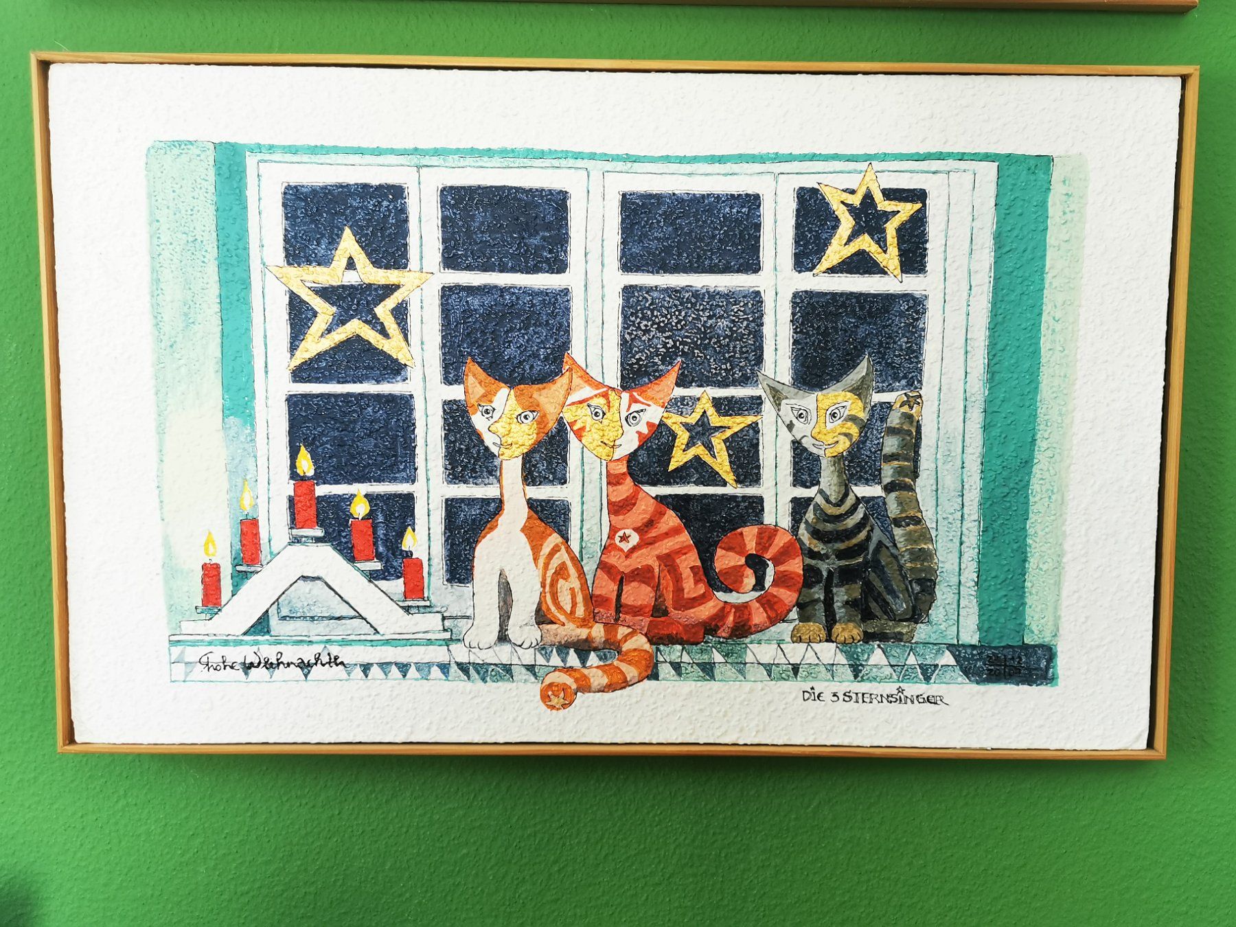 Foto & Immagini: Weihnachtliches Katzenbild "Die 3 Sternsinger" Mischtechnik – Usato da Dübendorf venduto da aschiduebendorf 8