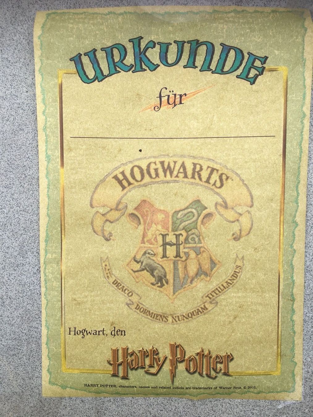 Papiere: Harry Potter – Neu (gemäss Beschreibung) aus Bauma von Budgerigar 2