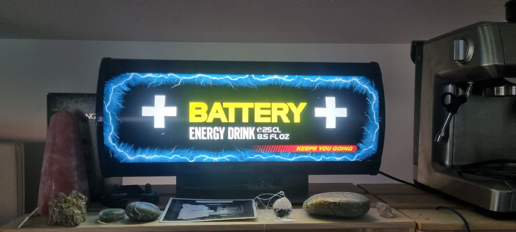 Lampade: 2x Werbeleuchte Battery Energy Drink – Usato da Eggersriet venduto da -Nobody-