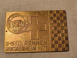 Medaille Plaquette Formel Rennsport Clup 1971 Hockenheim 3h