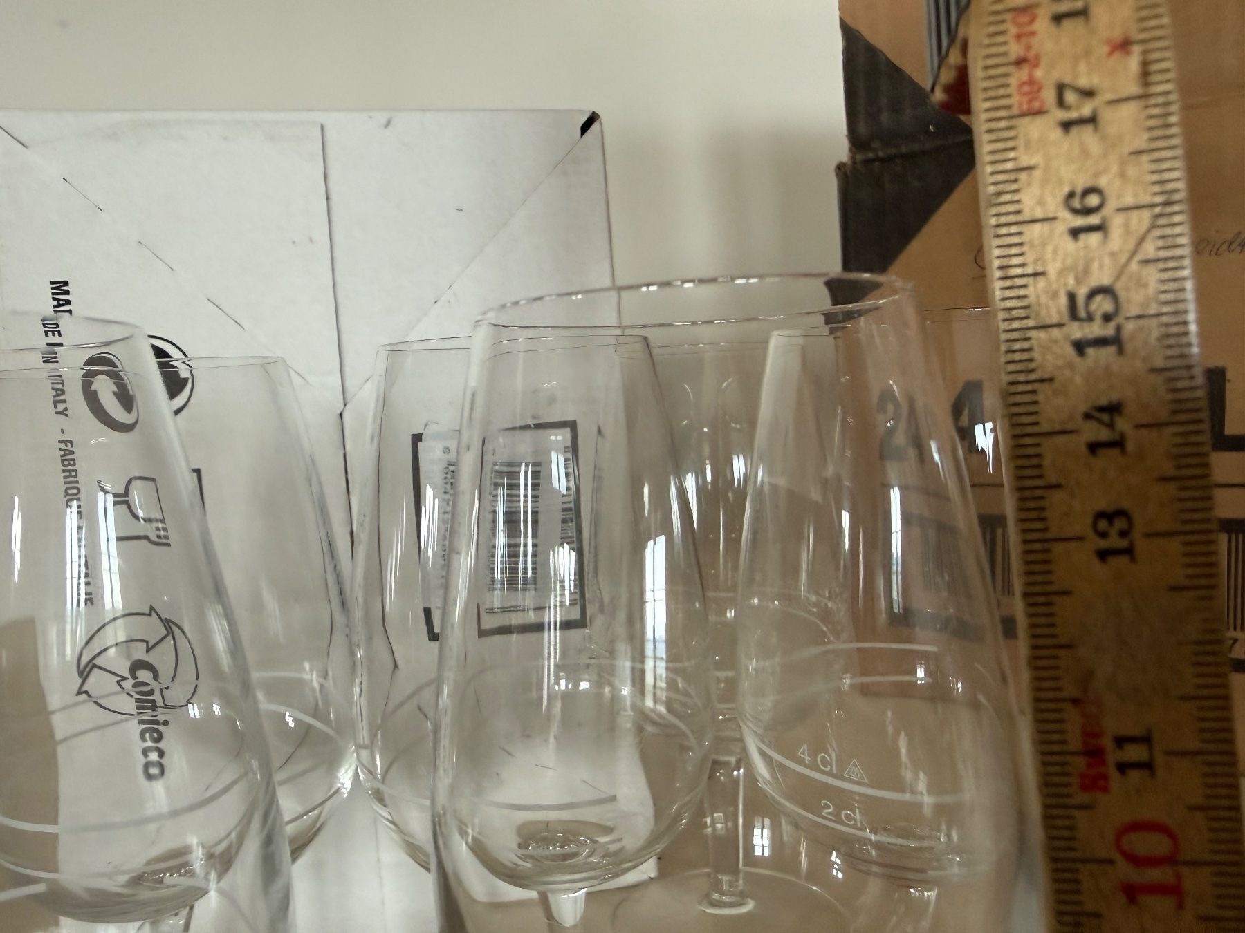 Bicchieri: 24 Cognacgläser 4cl & 2cl Messmarkierung neu – Nuovo e nell'imballaggio originale da Wöschnau venduto da Vinsale 2