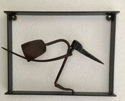 Schweizer Art Kunst Plastik Bild Dekoration Eisen schwarz