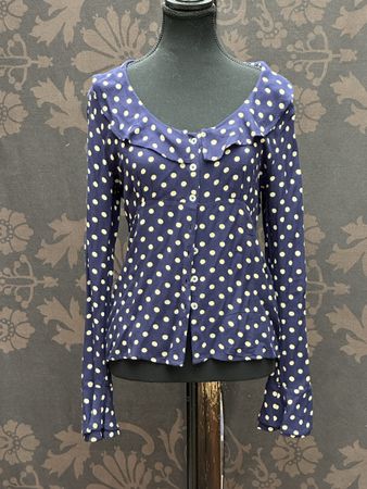 Blusa blu a pois Leon & Harper, taglia S