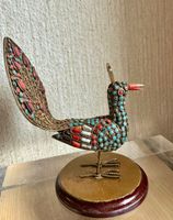 Antikes Cloisonné-Mosaik aus Messing, Türkis, Korallenstein✨