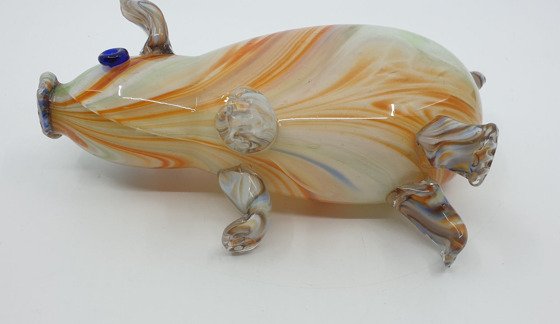 Statuette: Glasfigur Schwein evtl. Murano ? mit Spannungsriss ? – Usato da Emmen venduto da Brockofsky 1