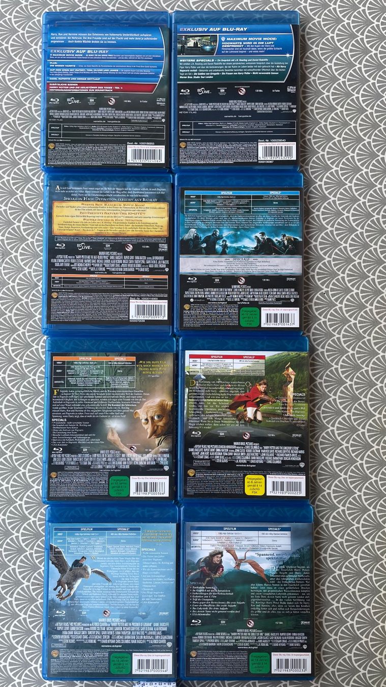 Tous les DVDs: HARRY POTTER-10 BLU RAY – D'occasion à Rorschacherberg par CD-Roli 1