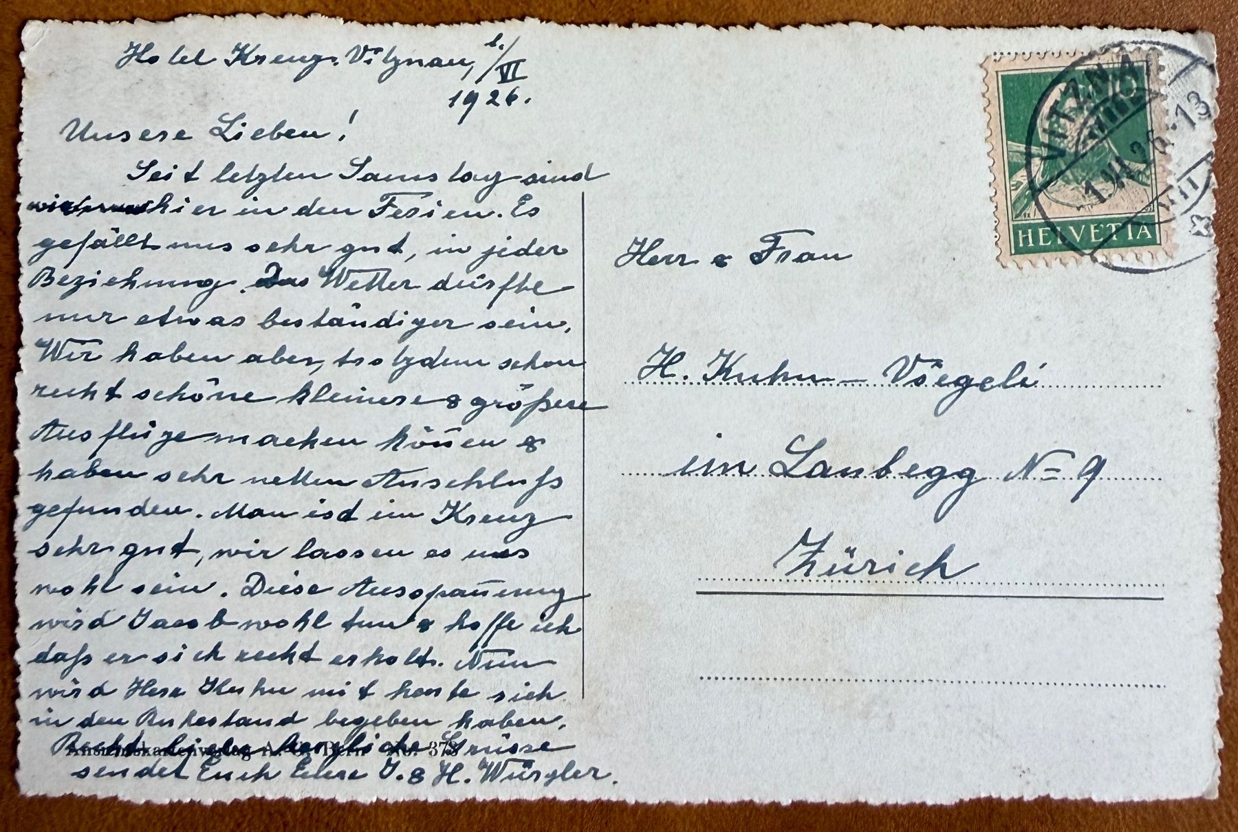 Cartoline postali: Vitznau - Panorama 1926 – Usato da Lutry venduto da Ediego 1