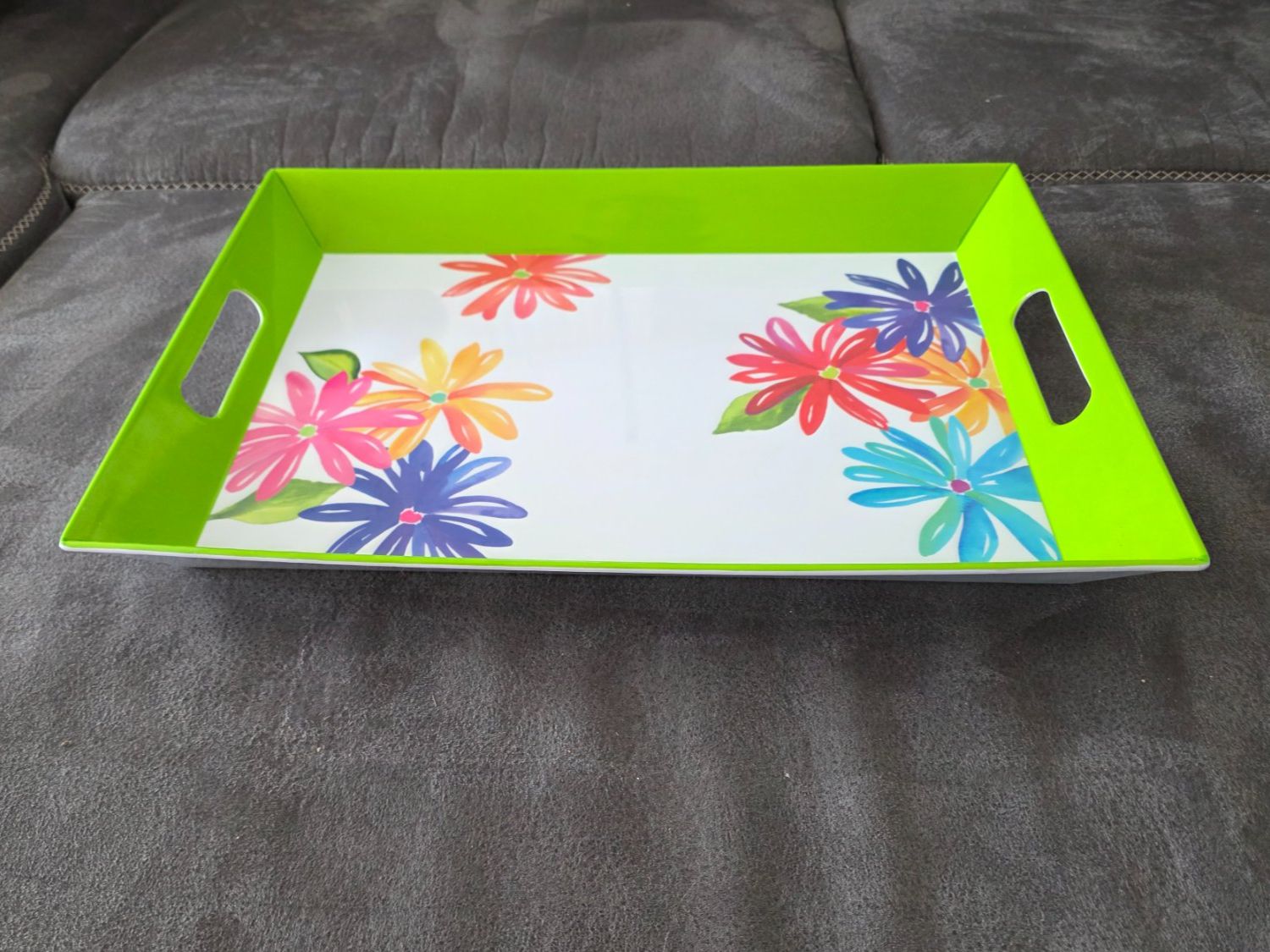 Piatti di portata: Frühlings Tablett Serviertablett Blumenmuster, Grün, Neu! – Usato da Liestal venduto da Gitterli01 1