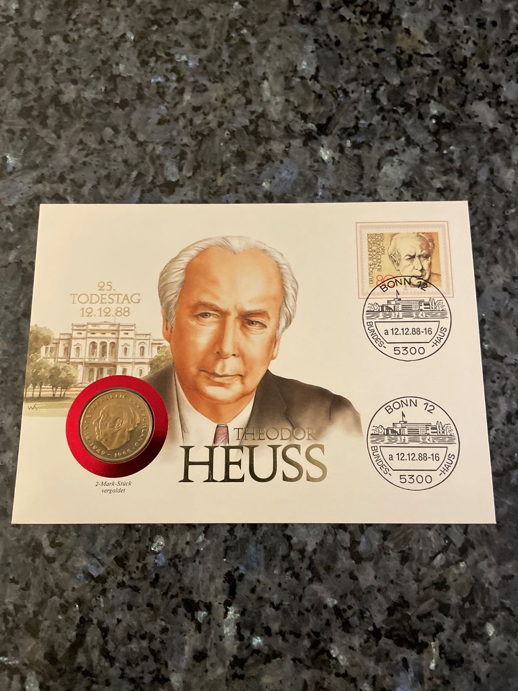 Alle Münzen: Numisbrief Theodor Heuss 25.Todestag 1988 – Neu (gemäss Beschreibung) aus Schlossrued von Julio25