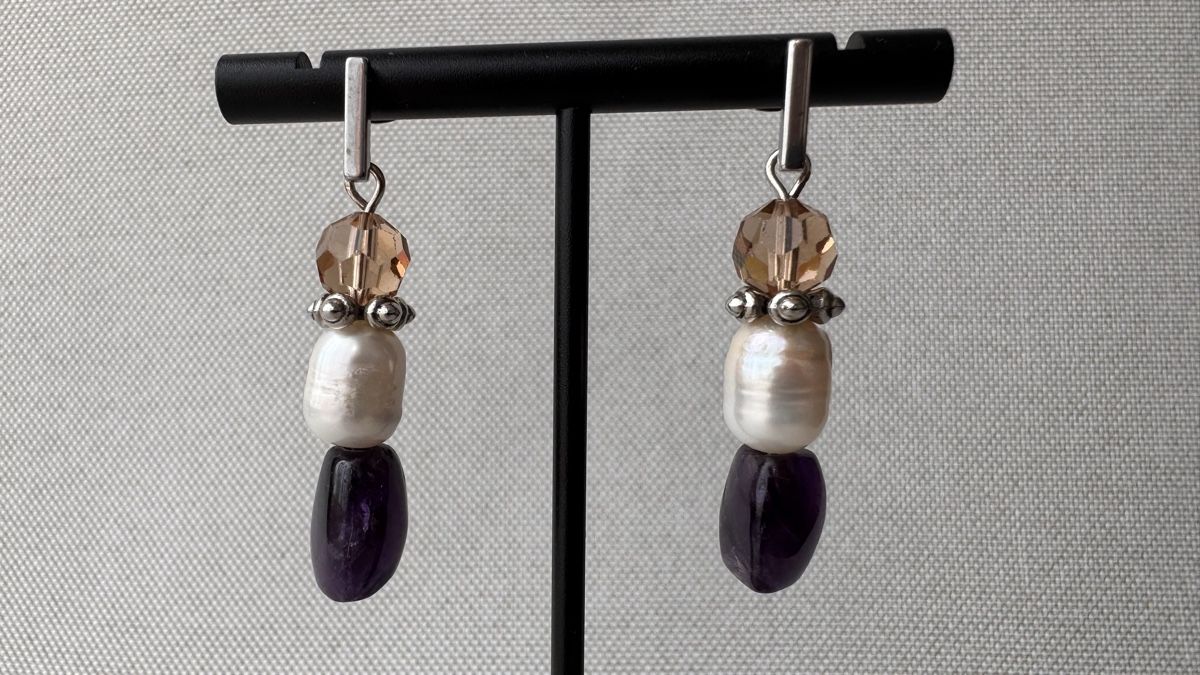 Bracciali & Braccialetti: Set: Amethyst /Perlen Armband & Ohrringe, Handgefertigt – Usato da HORGEN venduto da vladibarca10 2